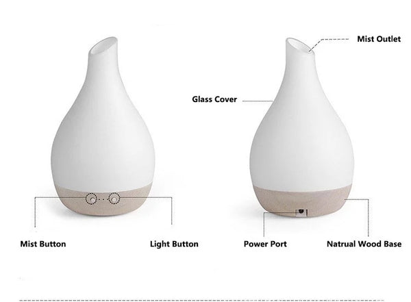 Difuzer FLAME – ručno duvano staklo i bambus sa efektom upaljene sveće