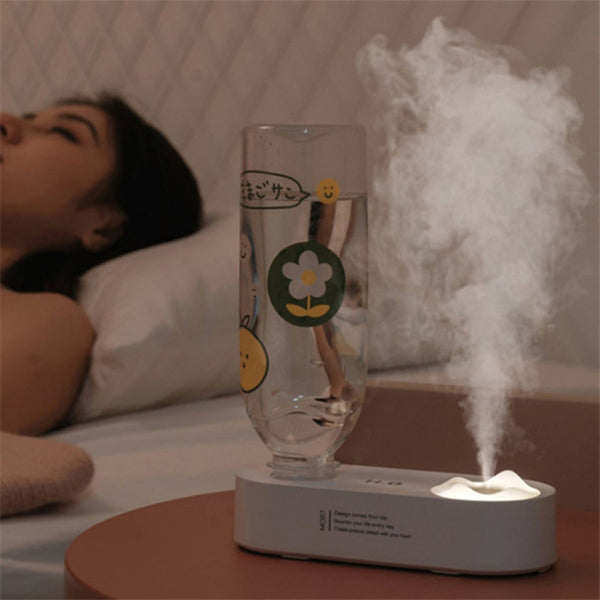 H2O_difuzor  sa LED dišućim svetlom– koristi flašicu od 0,5 L kao rezervoar-spavanje-nocni rezim