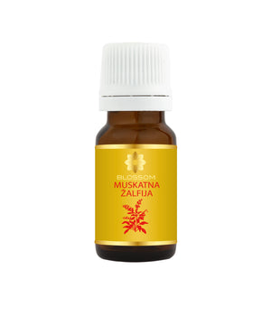 Blossom aromaterapija – eterično ulje muškatne žalfije (Salvia sclarea / Clary Sage essential oil), biljno-cvetna aroma za hormonski balans, smirenje i žensku emocionalnu podršku.