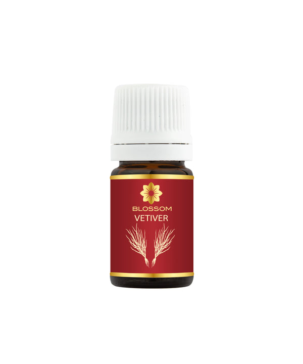 Blossom aromaterapija – eterično ulje vetiver (Vetiveria zizanoides / Vetiver essential oil), zemljana aroma za smirenje, uzemljenje i emocionalni balans.