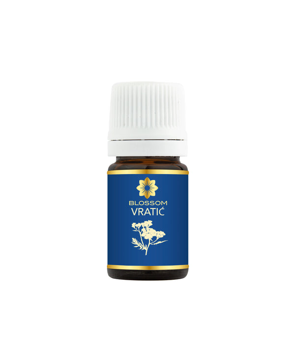 Blossom aromaterapija – eterično ulje vratić (Tanacetum vulgare / Tansy essential oil), snažna biljna aroma za energetsko čišćenje i jasnoću prostora.