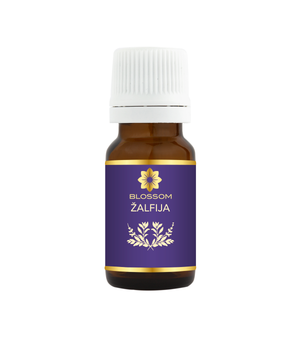 Blossom aromaterapija – eterično ulje žalfija (Salvia officinalis / Sage essential oil), biljna aromatična nota za smirenje, fokus i emocionalnu ravnotežu.
