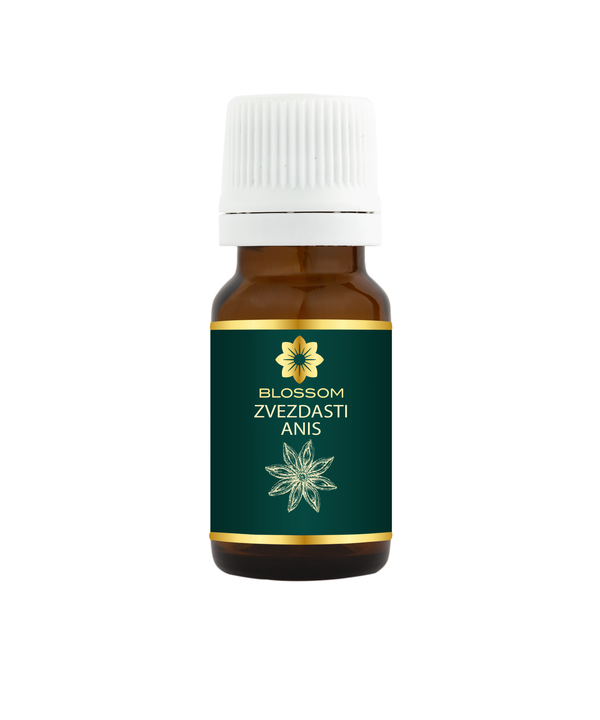 Blossom aromaterapija – eterično ulje zvezdasti anis (Illicium Verum / Star Anise essential oil), topla začinska aroma za disanje, harmoniju i emocionalni balans.