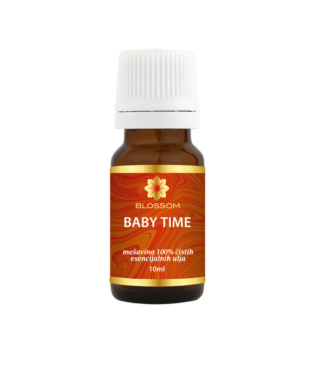 Blossom aromaterapija – mešavina eteričnih ulja Baby Time, aroma za spokoj, miran san i nežnost beba i male dece.