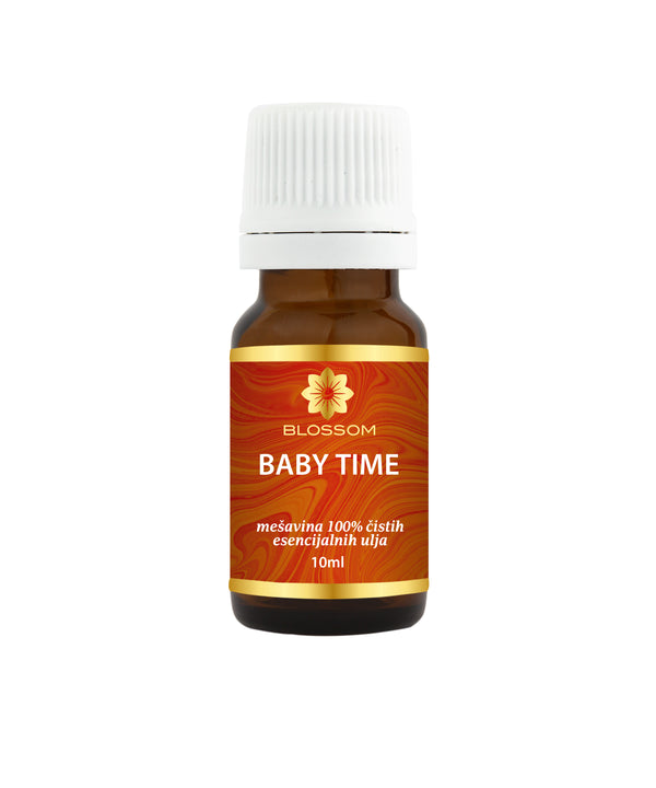 Blossom aromaterapija – mešavina eteričnih ulja Baby Time, aroma za spokoj, miran san i nežnost beba i male dece.
