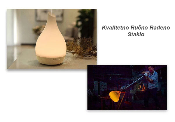 Difuzer FLAME – ručno duvano staklo i bambus sa efektom upaljene sveće